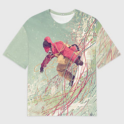 Футболка оверсайз мужская Сноуборд, цвет: 3D-принт