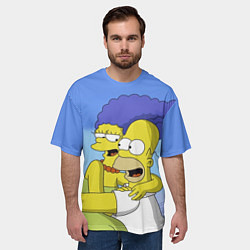 Футболка оверсайз мужская Гомер и Мардж, цвет: 3D-принт — фото 2