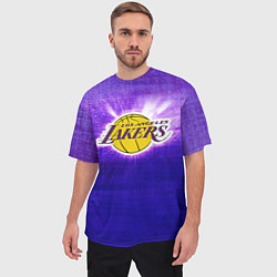 Футболка оверсайз мужская Los Angeles Lakers, цвет: 3D-принт — фото 2