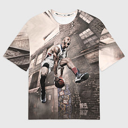 Футболка оверсайз мужская Баскетбол город, цвет: 3D-принт