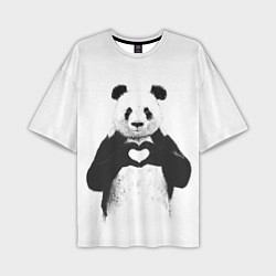 Мужская футболка оверсайз Panda Love