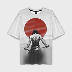 Футболка оверсайз мужская Ярость самурая, цвет: 3D-принт