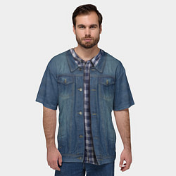 Футболка оверсайз мужская Джинсовка, цвет: 3D-принт — фото 2