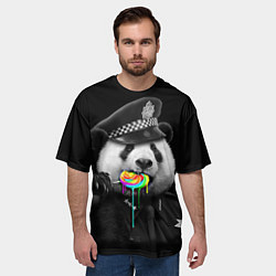 Футболка оверсайз мужская Панда с карамелью, цвет: 3D-принт — фото 2