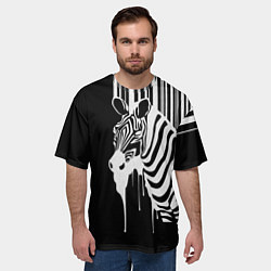 Футболка оверсайз мужская Жидкая зебра, цвет: 3D-принт — фото 2