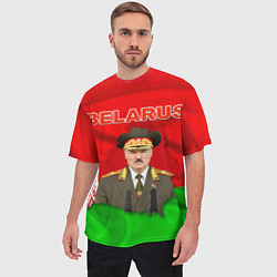 Футболка оверсайз мужская Александр Лукашенко - Беларусь, цвет: 3D-принт — фото 2