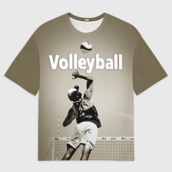 Футболка оверсайз мужская Волейбол - удар в прыжке, цвет: 3D-принт