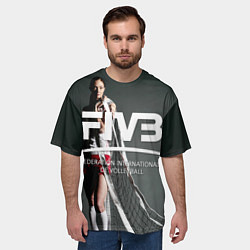Футболка оверсайз мужская Волейбол 80, цвет: 3D-принт — фото 2