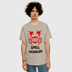 Футболка оверсайз мужская Dark Elf Mage - Spell Howler, цвет: миндальный — фото 2