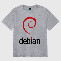 Футболка оверсайз мужская Debian, цвет: меланж