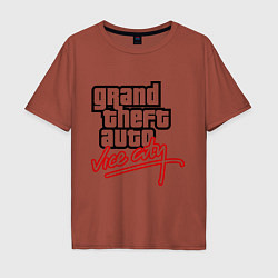 Футболка оверсайз мужская GTA Vice City, цвет: кирпичный