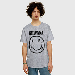Футболка оверсайз мужская Nirvana, цвет: меланж — фото 2