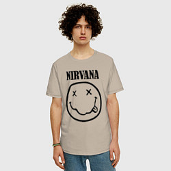 Футболка оверсайз мужская Nirvana, цвет: миндальный — фото 2