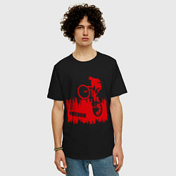 Футболка оверсайз мужская Велосипед, цвет: черный — фото 2