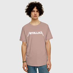 Футболка оверсайз мужская Metallica, цвет: пыльно-розовый — фото 2