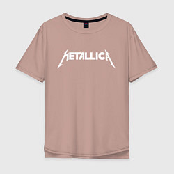 Футболка оверсайз мужская Metallica, цвет: пыльно-розовый