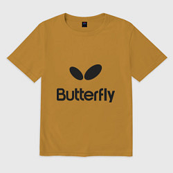 Футболка оверсайз мужская Butterfly Logo, цвет: горчичный