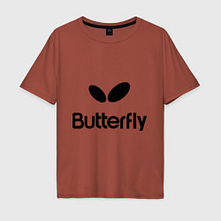 Футболка оверсайз мужская Butterfly Logo, цвет: кирпичный