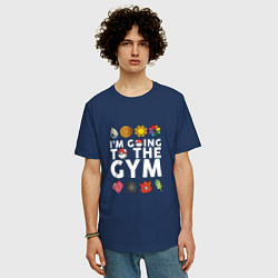 Футболка оверсайз мужская Pokemon Im going to the gym (white), цвет: тёмно-синий — фото 2