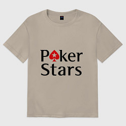 Футболка оверсайз мужская Poker Stars, цвет: миндальный