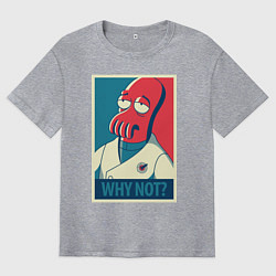 Футболка оверсайз мужская Zoidberg: Why not?, цвет: меланж