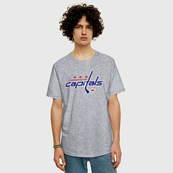 Футболка оверсайз мужская Washington Capitals, цвет: меланж — фото 2