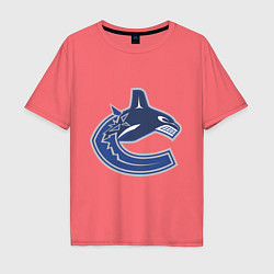 Футболка оверсайз мужская Vancouver Canucks, цвет: коралловый