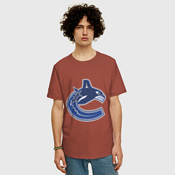 Футболка оверсайз мужская Vancouver Canucks, цвет: кирпичный — фото 2