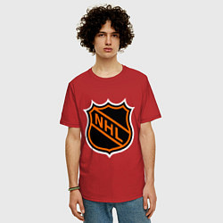 Футболка оверсайз мужская NHL, цвет: красный — фото 2