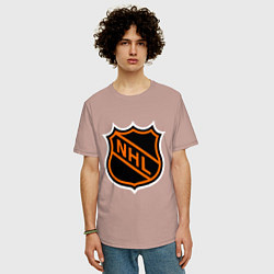 Футболка оверсайз мужская NHL, цвет: пыльно-розовый — фото 2