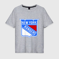 Футболка оверсайз мужская New York Rangers, цвет: меланж