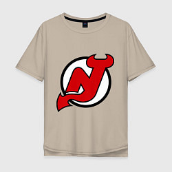 Футболка оверсайз мужская New Jersey Devils, цвет: миндальный