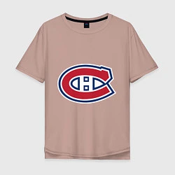 Футболка оверсайз мужская Montreal Canadiens, цвет: пыльно-розовый