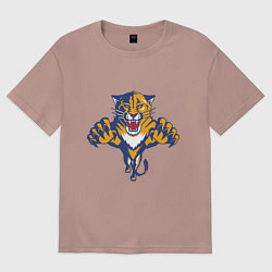 Футболка оверсайз мужская Florida Panthers, цвет: пыльно-розовый