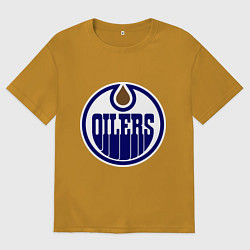 Футболка оверсайз мужская Edmonton Oilers, цвет: горчичный