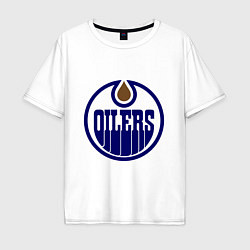 Футболка оверсайз мужская Edmonton Oilers, цвет: белый