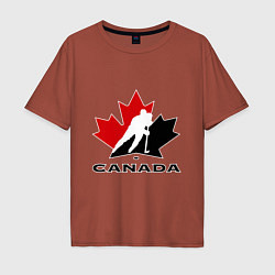 Футболка оверсайз мужская Canada, цвет: кирпичный