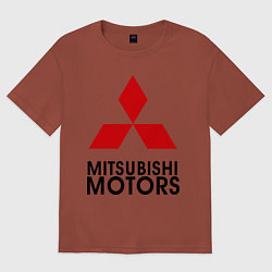 Футболка оверсайз мужская Mitsubishi, цвет: кирпичный