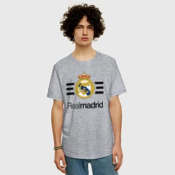 Футболка оверсайз мужская Real Madrid Lines, цвет: меланж — фото 2