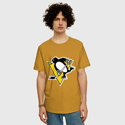 Футболка оверсайз мужская Pittsburgh Penguins: Malkin 71, цвет: горчичный — фото 2