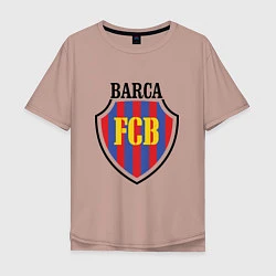 Футболка оверсайз мужская Barca FCB, цвет: пыльно-розовый