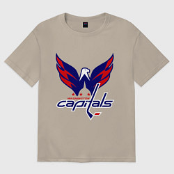 Футболка оверсайз мужская Washington Capitals: Ovechkin, цвет: миндальный