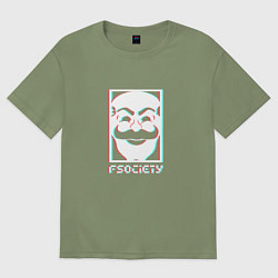 Футболка оверсайз мужская F society, цвет: авокадо