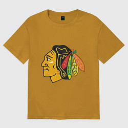 Футболка оверсайз мужская Chicago Blackhawks: Kane, цвет: горчичный