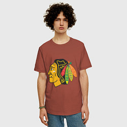 Футболка оверсайз мужская Chicago Blackhawks: Kane, цвет: кирпичный — фото 2