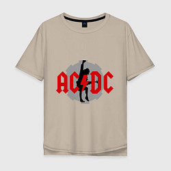 Футболка оверсайз мужская AC/DC: Angus Young, цвет: миндальный