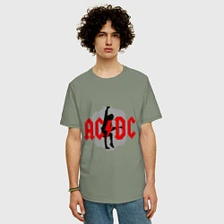 Футболка оверсайз мужская AC/DC: Angus Young, цвет: авокадо — фото 2