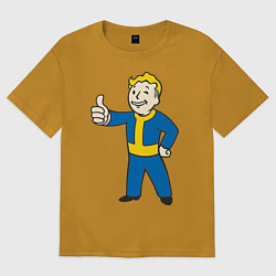 Футболка оверсайз мужская Fallout Boy, цвет: горчичный