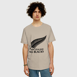 Футболка оверсайз мужская New Zeland: All blacks, цвет: миндальный — фото 2