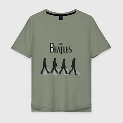 Футболка оверсайз мужская The Beatles: Abbey Road, цвет: авокадо
